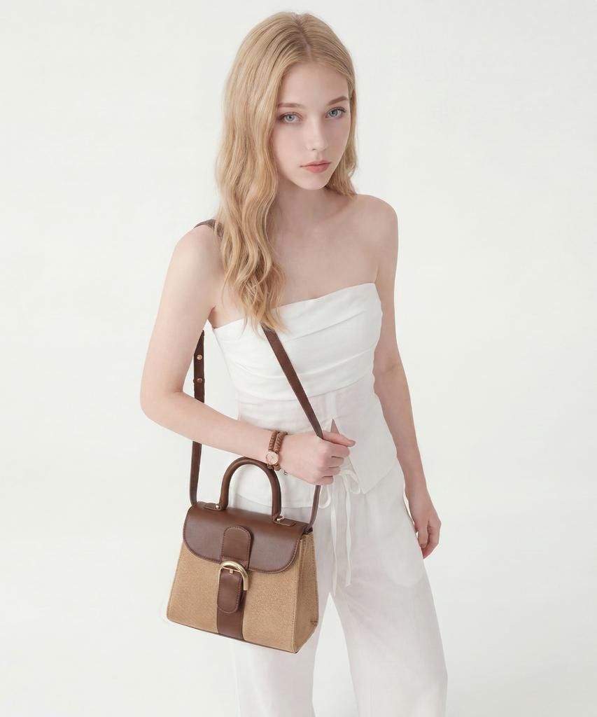 Studio Saera Rattan Mini 2-Way Tote Bag H23H895 Dark Brown