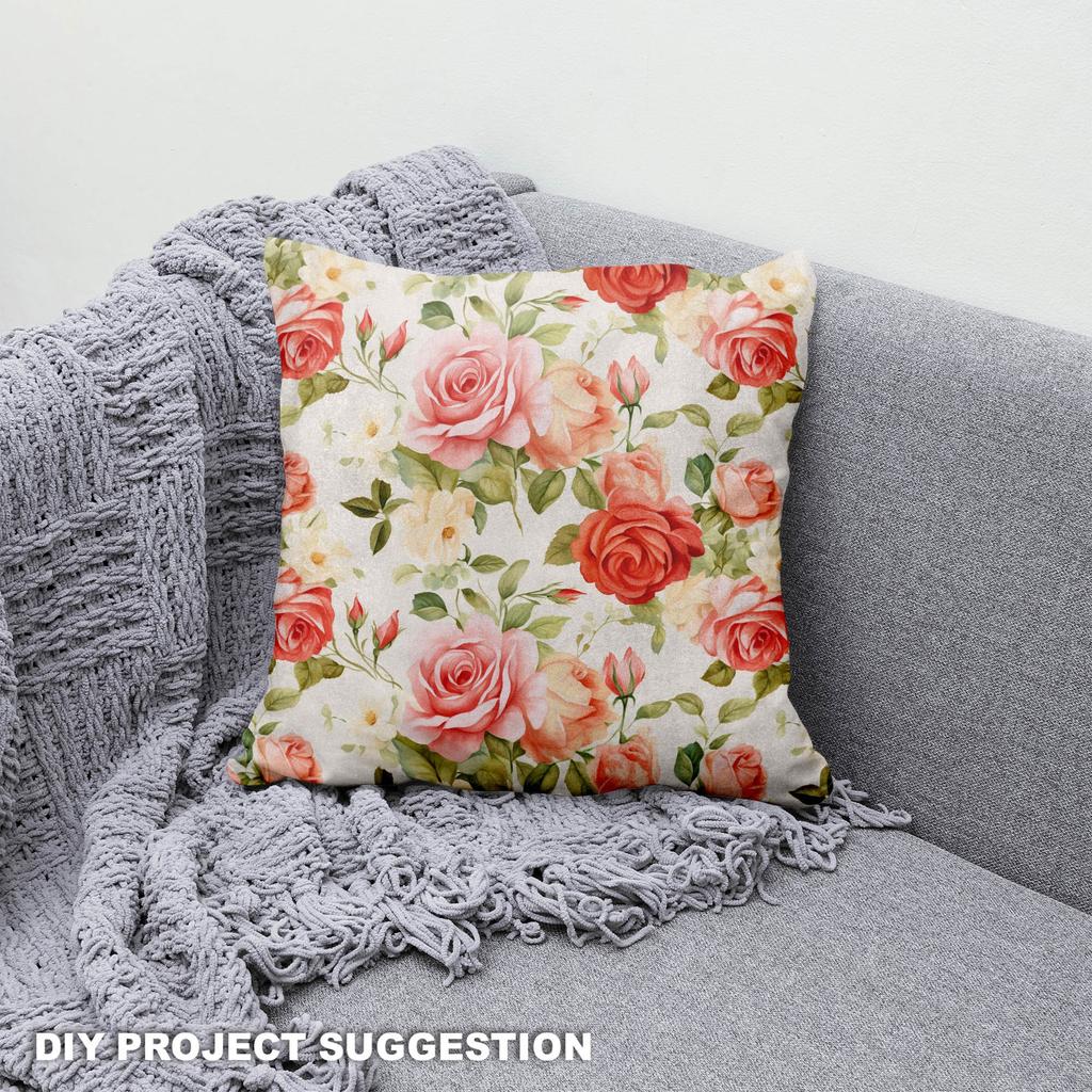 Royal Samt Stoff Polyester Zum Nähen - Motiv Blumen - Rdx2687