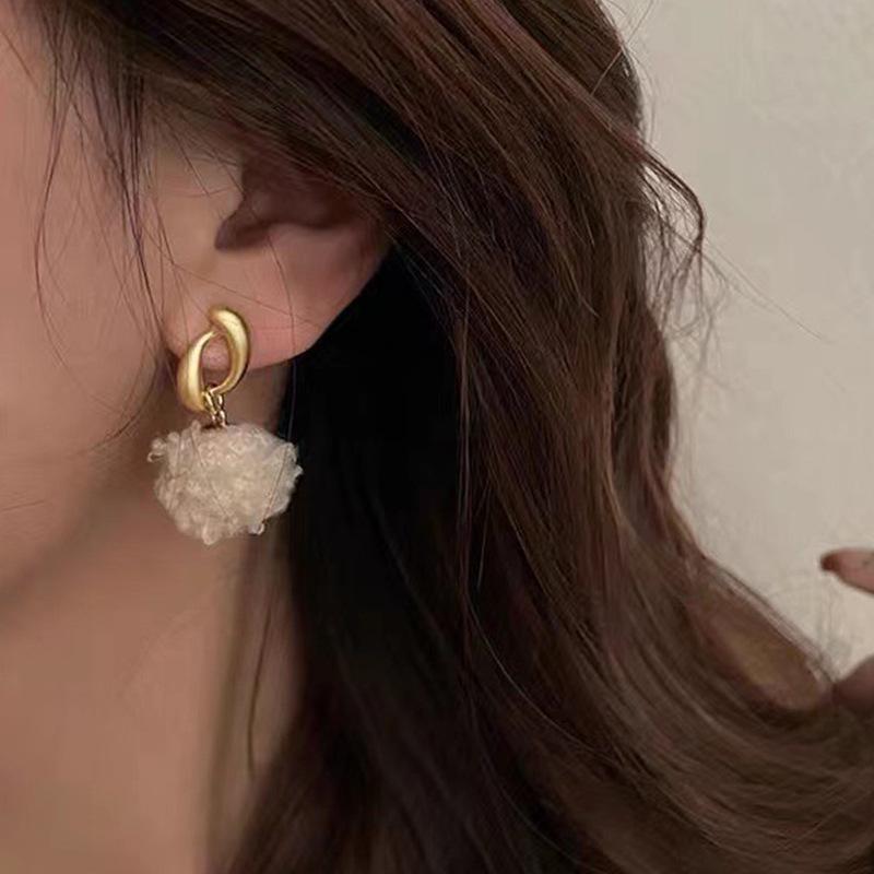 Silver Needle Pearl Flower Tassel Earrings - Women's Trendy All-Match Jewelry