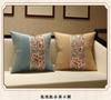 Summer Cotton Sofa Pillowslip Peony Flower Embroidery Living Room Pillowcase Soft Washable Wear-resistant Lumbar Support Cover