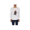 Polo Ralph Lauren Bear Cartoon Print Knit Crewneck Long Sleeve Sweatshirt Men Sweatshirt White 710853308-028