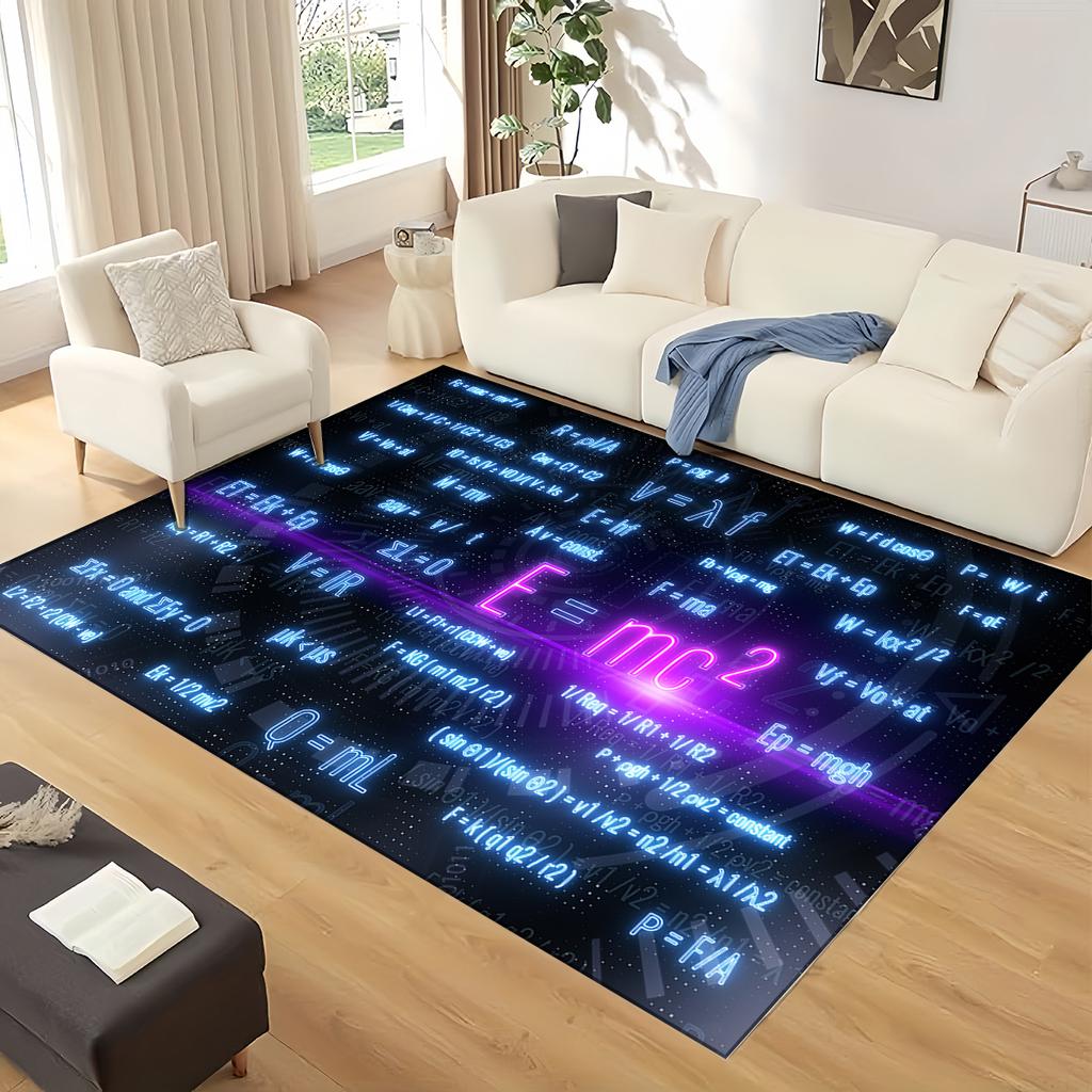 Retro Periodic Table of Elements Physics Formula Area Rug Carpet for Living Room Bedroom Home Decor,Non-slip for Sofa Doormat