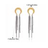 Yori Gold Silver Color Blocked Threaded Moon Tassel Stud Earrings for Women Elegant Chic Attractive Jewelry Prevent Allergy Gift