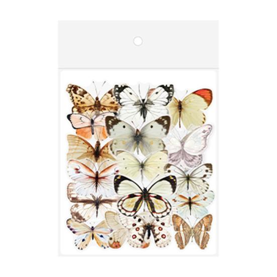 40Pcs/Bag Nice-looking Scrapbooking Sticker Smooth Surface Colorful Butterfly Pattern Waterproof Window Decal for Children