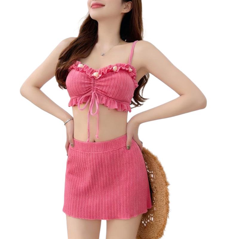 2026 Women's Dopamine Three-Piece Bikini Set - Sexy Swimwear for Resort and Spring