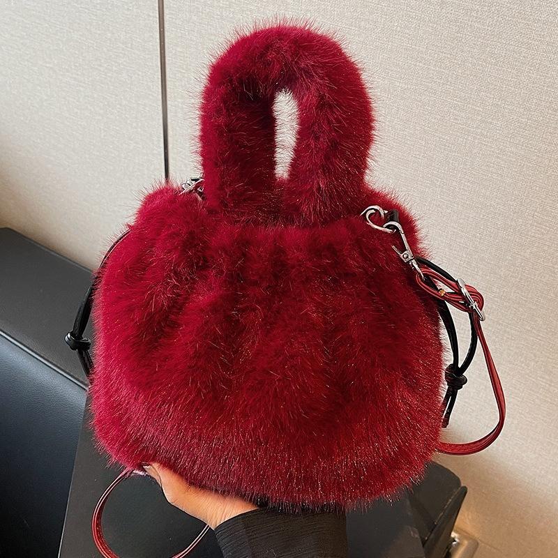 Сумка-ведро, Модная сумка через плечо, Нишевая однолямочная сумка для женщин красный