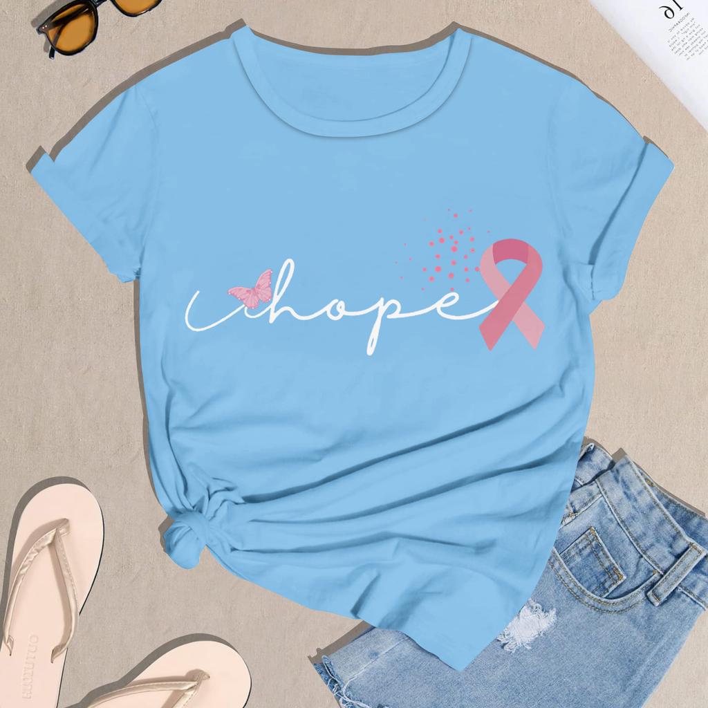 Women's Casual Halloween Breast Print T-Shirt Round Neck Pullover Short Sleeve Top