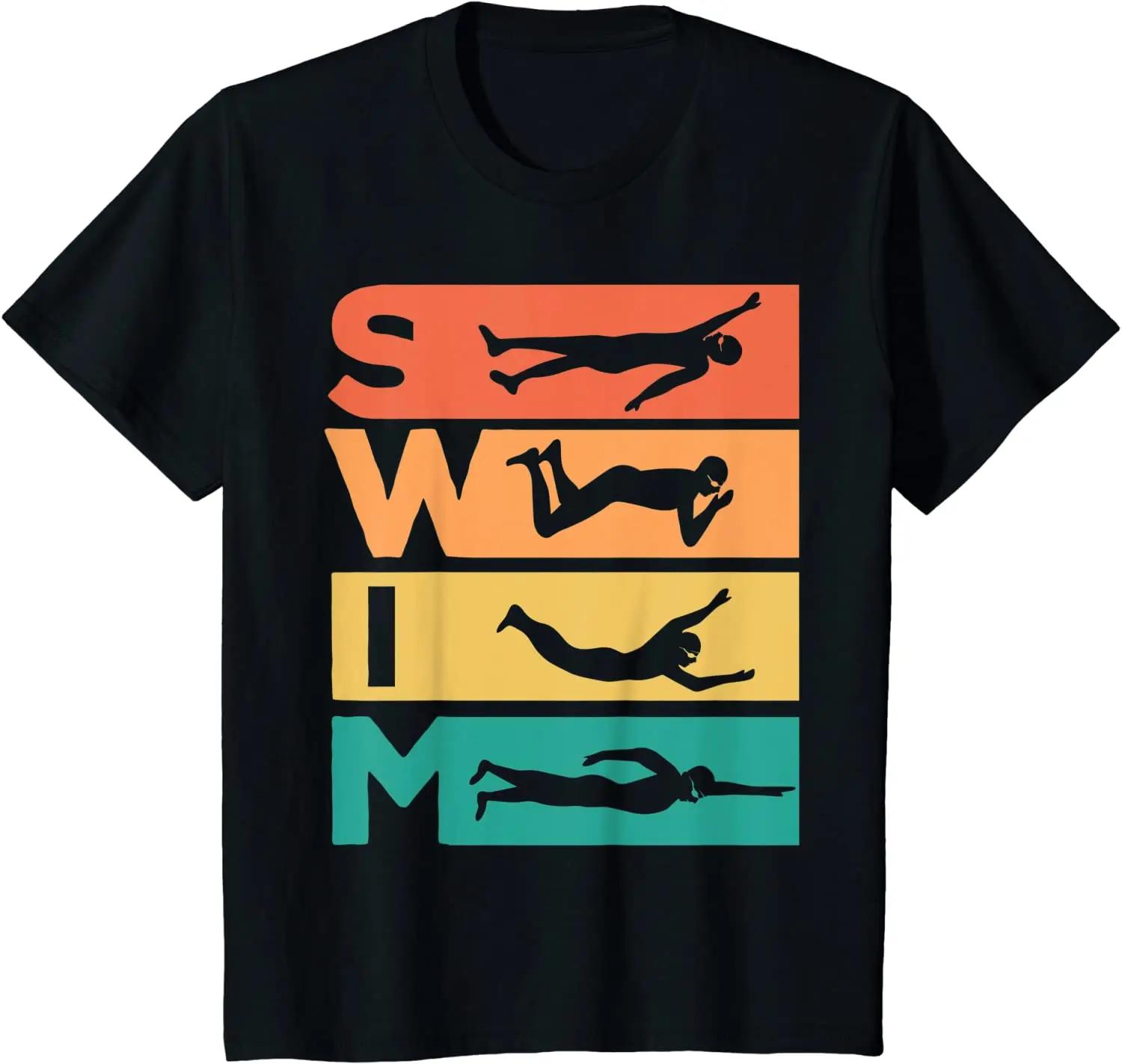 

Retro Vintage Swimming Gift For Swimmers TShirt 4XL