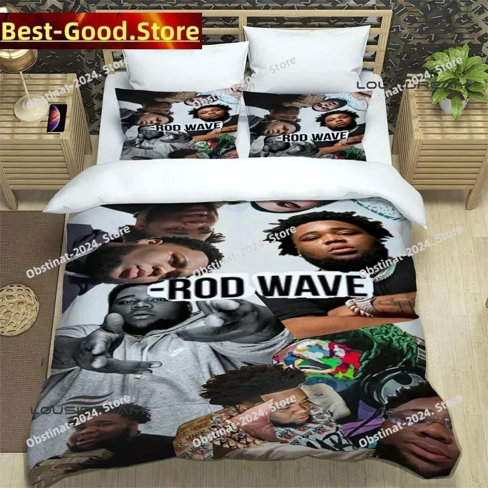 3D Print Fashion Rapper Rod Wave Bedding Set Boys Girls Twin Queen King Size Duvet Cover Pillowcase Bed Boys Adult Bedroom