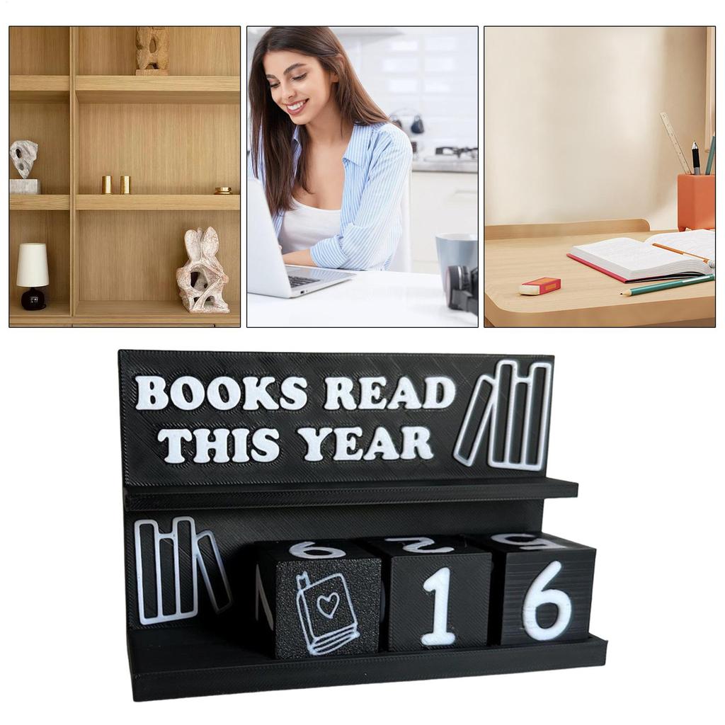 Bücher Gelesen Dieses Jahr Zähler Zielverfolgung Anzeige Schreibtischschild Motivierendes Werkzeug für Kinder Erwachsene Leseherausforderung Weihnachtsgeschenke