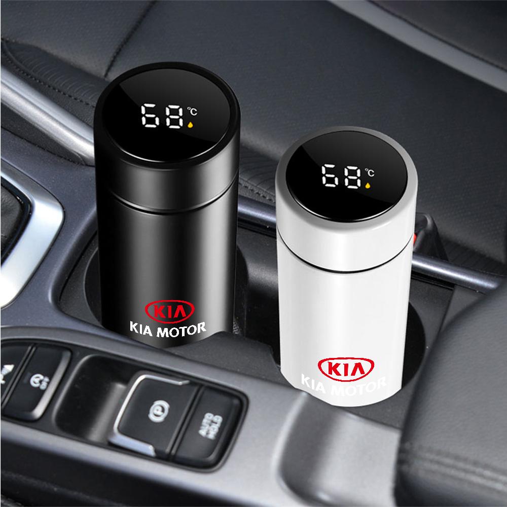 2026 Hot Car Sticker Stainless Steel Vacuum Car Emblem Smart Thermos Cup With Temperature Display For Kia Sportage 3 Rio Ceed Ca