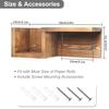 Wooden Wall Mounted Towel Rack & Tissue Holder with Shelf Farmhouse Bathroom Organizer Mounted Towel Rack Tissue Holder