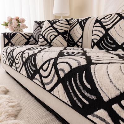 Copertura Tappetino per Divano Jacquard Morbido Caldo Peluche Cuscino per Divano Antiscivolo Copridivano Angolare a L per Soggiorno Arredamento Casa