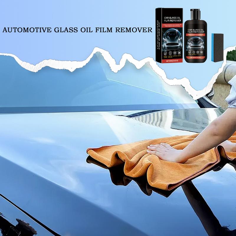 100g Glass Oil Film Removal Cream Auto Windshield Water Stain Remover With Sponge Auto Care Tool For Car Windshield Shower Door