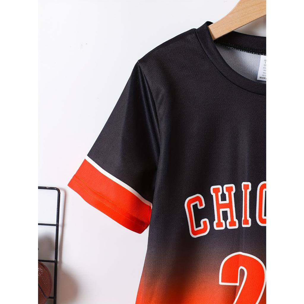 Summer 2025 New children's Set, 23 printed gradient casual sportswear, polyester fiber comfortable, soft, breathable, lightweigh