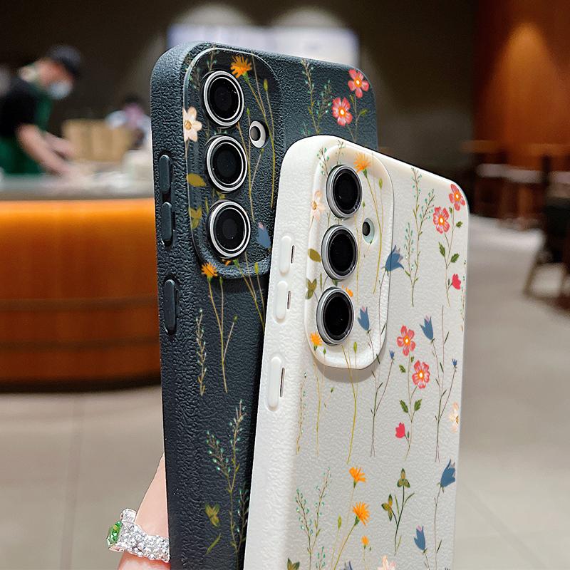 Floral Pattern Case For Samsung Galaxy S25 Ultra Capa S24 Ultra S23 S22 Plus S21 FE A15 A16 A25 A26 A34 A35 A36 A54 A55 A56 5G