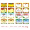 16k Creative Double-Sided Blank Prize Certificates for Students & Kindergartens