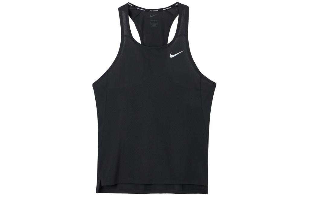 Nike Running Tank Tops Men's Black Crew Neck Moderate Straight Fit DQ4733-010