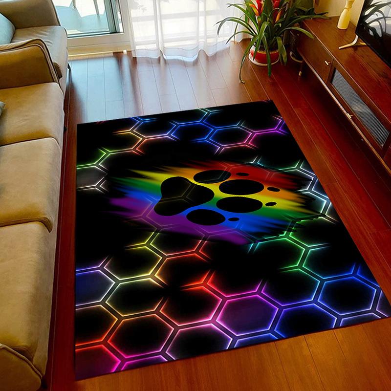 Pets Footprint Sole Series Area Rug Large,Carpet Rug for Living Room Bedroom Doormat Decoration,kids Non-slip Floor Mat Sofa