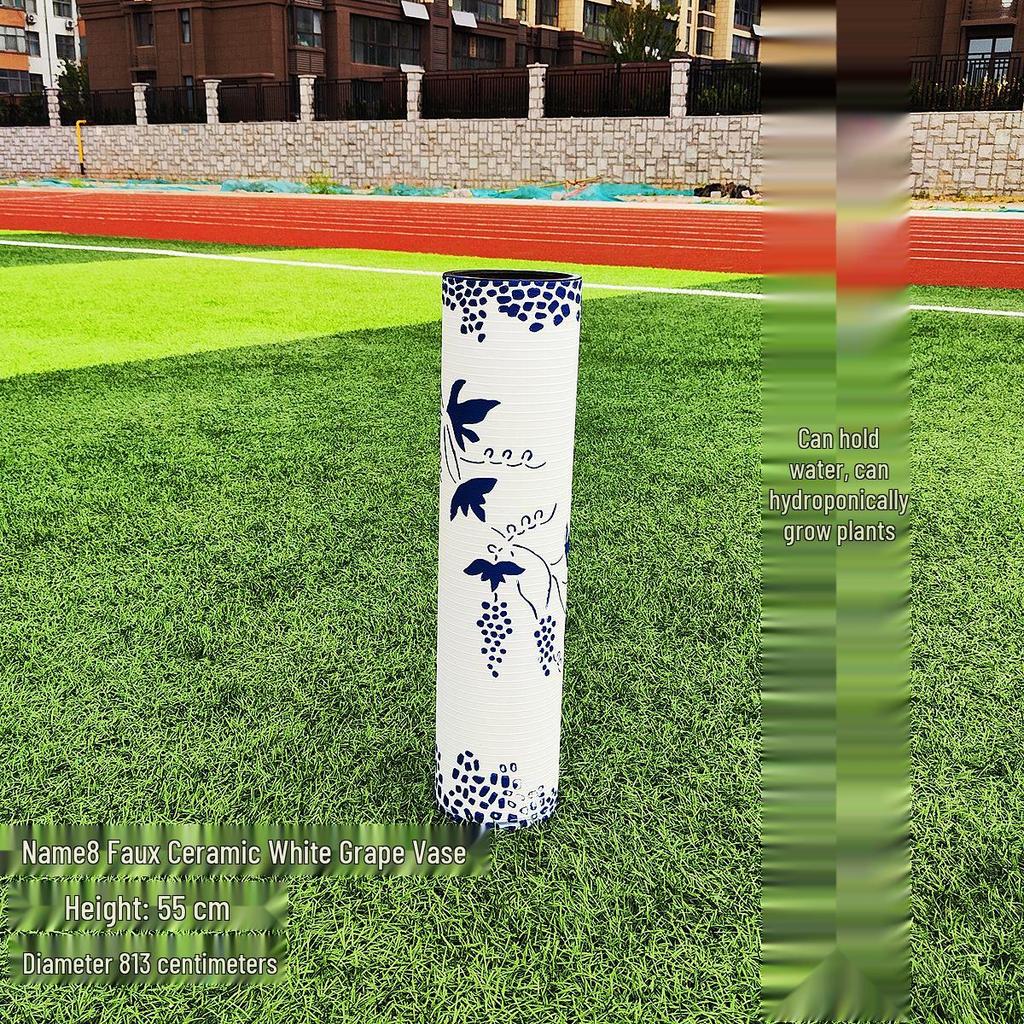 Nordic Large Resin Rattan Vase for Dried Flowers - Ceramic Look, Iron Art Floor Decoration.
