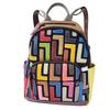 Echtleder Damen Tasche Farbige Rindsleder Patchwork Rucksack Retro Lässiger Rucksack Damen Tasche