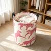 1pc Pink Leopard Print Design Folding Laundry Basket, Durable And User-Friendly, Suitable for Bedroom, Bathroom, Dormitory - Ideal for Clothes Storage