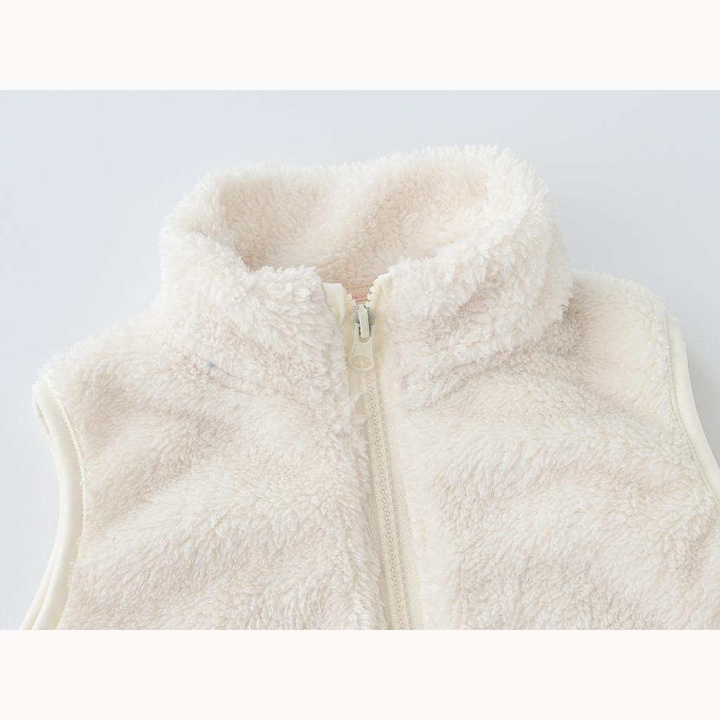 Lässige warme Samtweste für Jungen und Mädchen in mittlerer und großer Kindergröße, koreanische Version mit Taschen, Stehkragen, Pulloverweste, Jacke