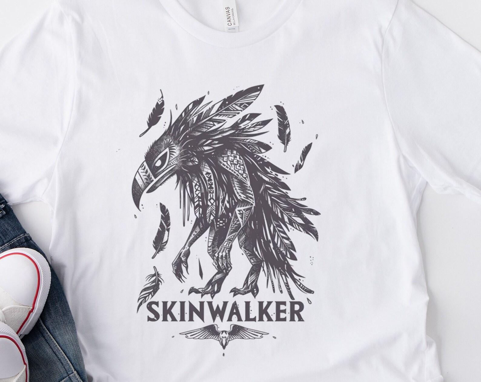 Skinwalker Graphic T-Shirt: Cryptid Folklore Tee L