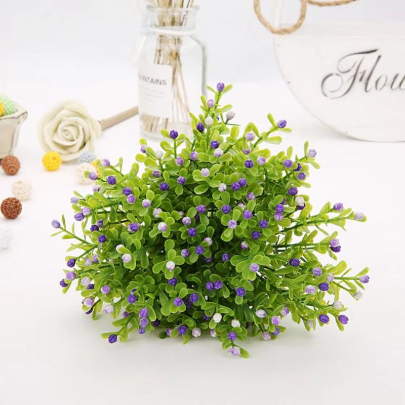 5pcs Artificial Plastic Plants Christmas Decoration Artificial Plant Ferns Simulation Plant Plastic Flower Fern Home Accessories