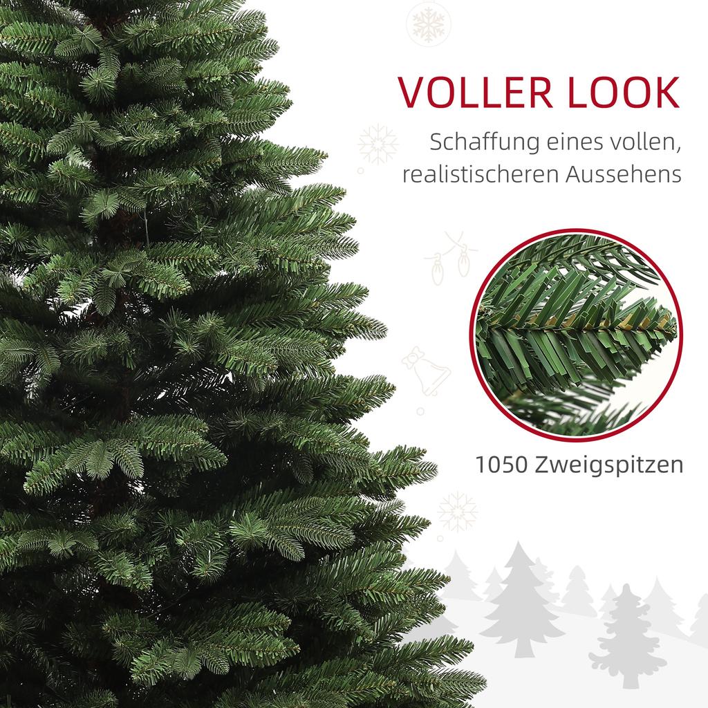 Christmas Tree, Artificial Fir, 1.8 m high, flame-retardant, stable metal base, Green