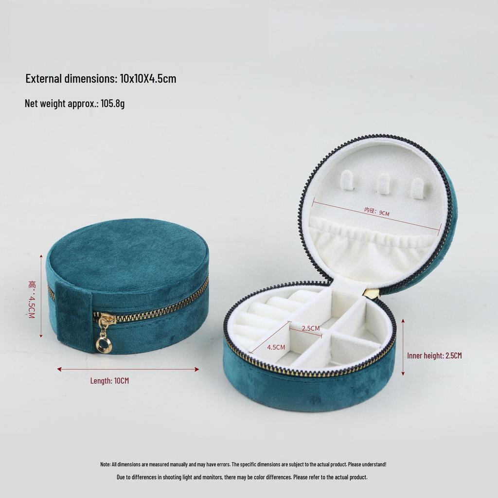 Velvet Travel Jewelry Box: Compact Storage for Rings & Necklaces