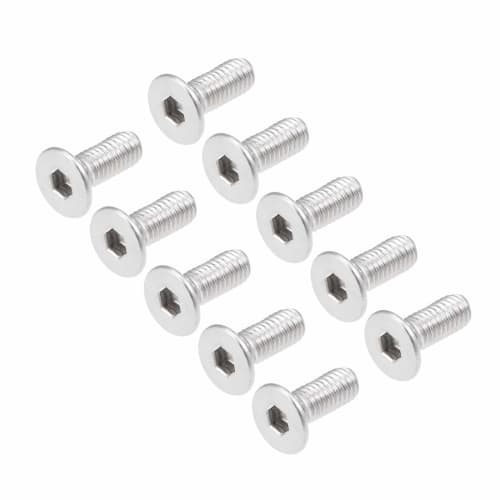 uxcell Flat Head Machine Screws, Internal Hex Socket Screws, 304 Stainless Steel Fastener Bolts, M3x8mm, 40pcs