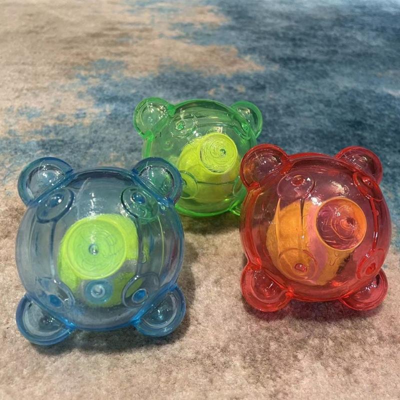 Interaction Dog Chewing Toy Ball with Squeaky Sound and High Bounce for Active Pet Chewing Teething Exercise Toy