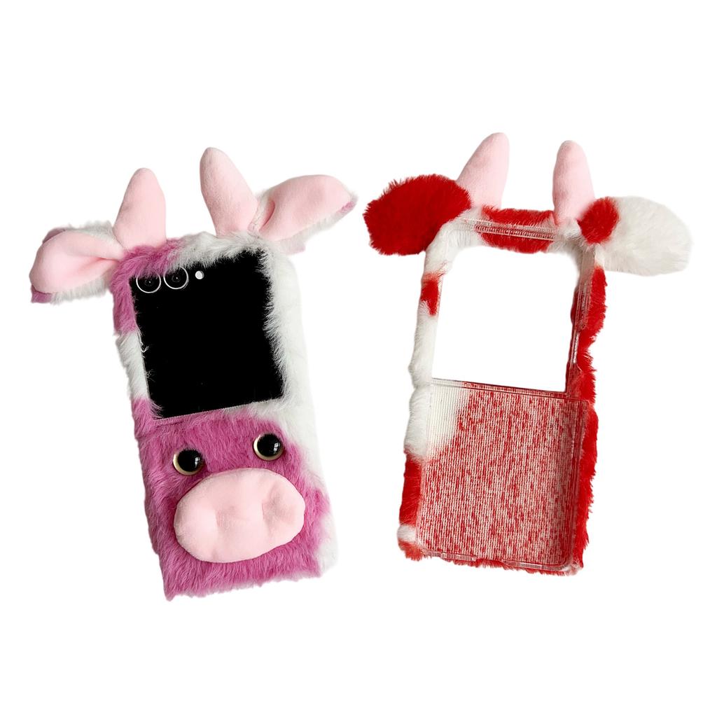 Pro Samsung Galaxy Z Flip7 5G Pouzdro Plyšová Kráva Tvrdé PC Ochranný Kryt na Telefon