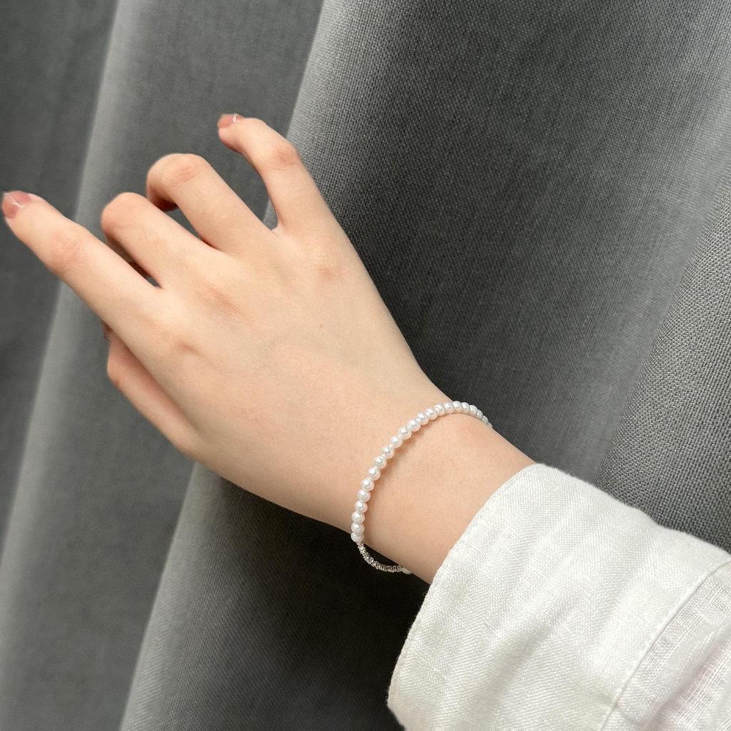 S925 Sterlingsilber Süßwasserperlenarmband: Eleganter, schlichter Luxusschmuck für Damen