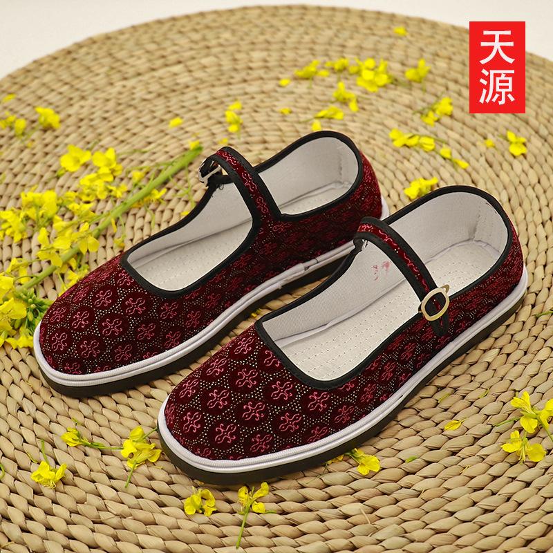 

Осенняя текстильная обувь с принтом, сшитая, sgs хлопчатобумажная ткань, в горошек, низкий верх, красная, повседневная, с круглым носком, женская обувь 40