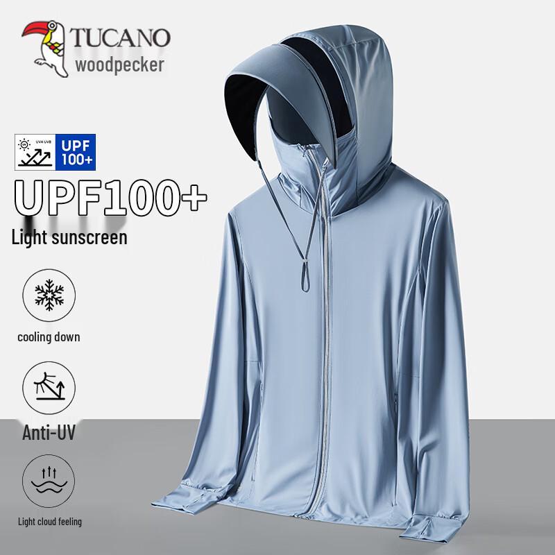 TUCANO Men s UPF50+ Lightweight Sun Protection Jacket with Removable Hood S