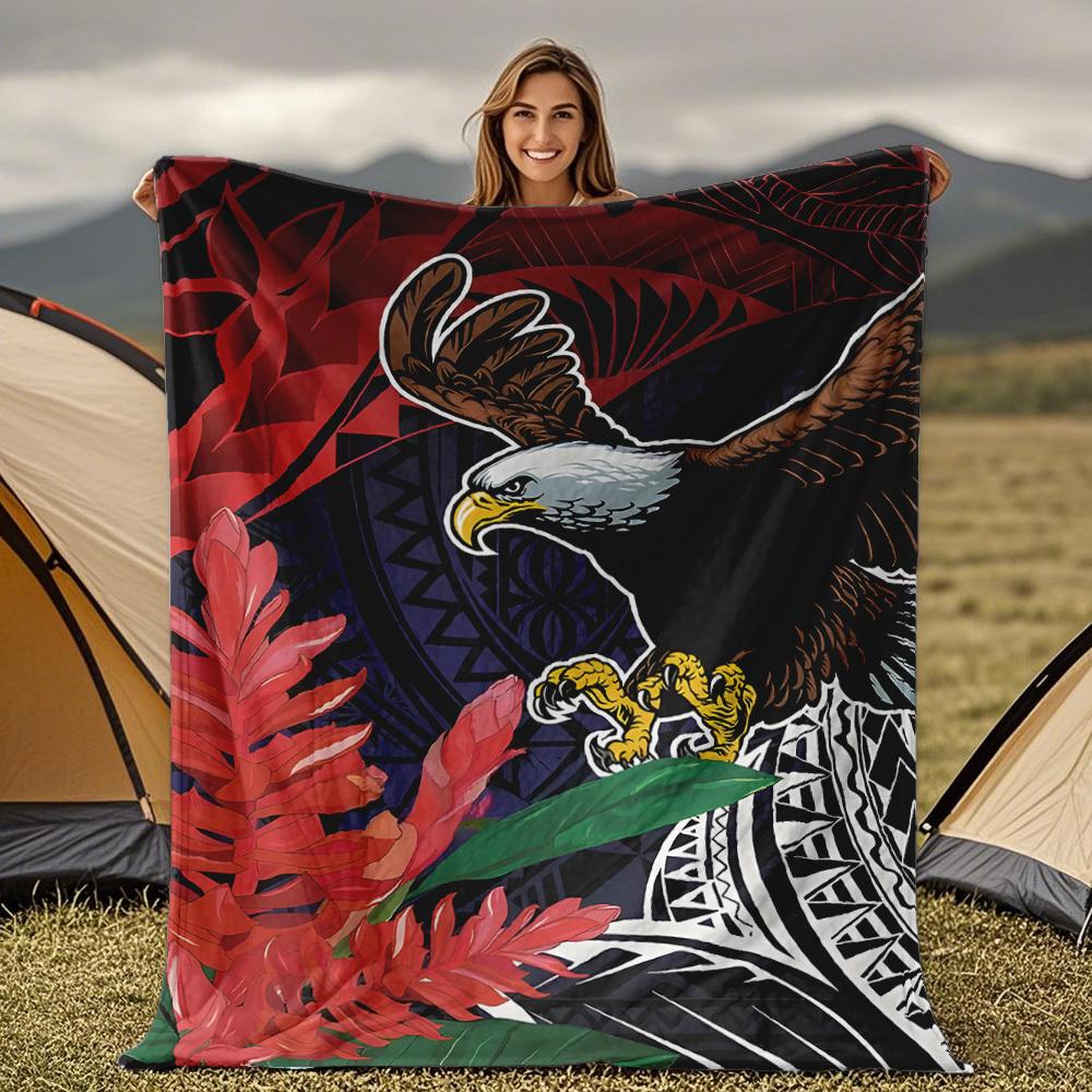 

Samoa Eagle Pattern Blanket for Sofa Bed Travel Camping Living Room Office Conditioning Blanket for All Seasons Gifts 75x100cm