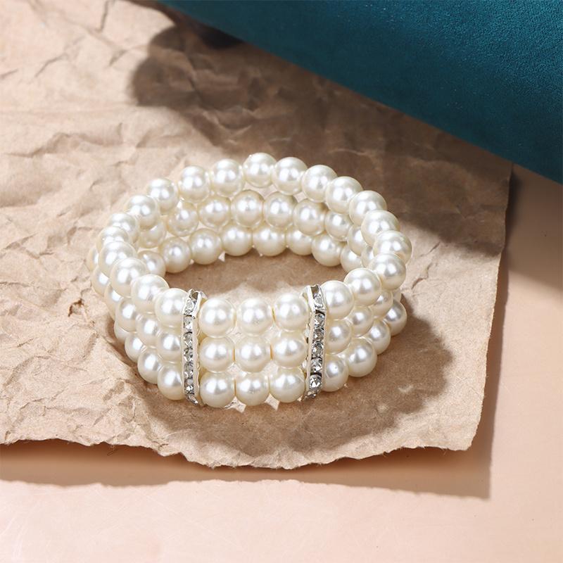 Elastic Multi-layer Bead Bracelet, Women's Exclusive Jewelry, Exquisite and Textured Daily Commuting Bracelet Item.
