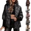 Winter Warm Hooded Coat Women Solid Color Long Sleeve Zipper Loose Fashion