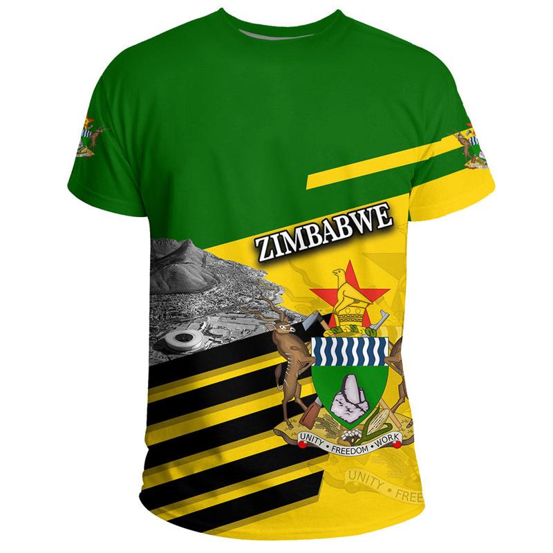 Harajuku 3D tričko s potiskem vlajky Zimbabwe pro muže děti sport mír a láska trička unisex módní trička pánské oblečení