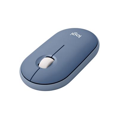 Logitech Wireless Mouse Wireless Mouse Pebble M350BU Thin Quiet Blueberry USB Bluetooth Wireless Symmetrical Windows Mac Chrome Android Surface iPad