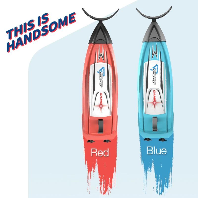 Non-Toxic Remote Control Boat Mini 2.4G High Speed Electric Speedboat Children'S Indoor Water Play Competitive Water Push Boat Toys Gifts