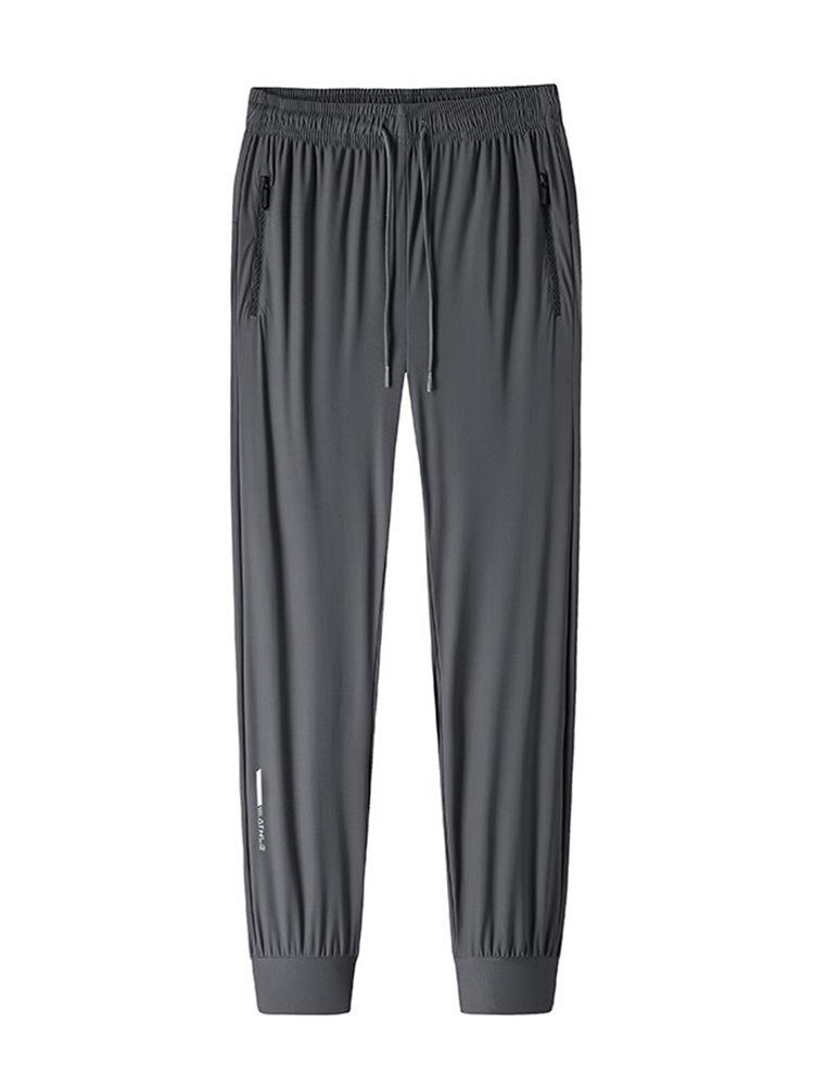 Ice Silk Pants for Men's Summer Slim Casual Loose High Elasticity Quick Drying Outdoor Running Casual Pants