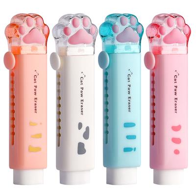 Eraser with Retractable Push-pull Design, Creative Cartoon Cat Claw Shape, Student-specific Stationery, Portable Eraser