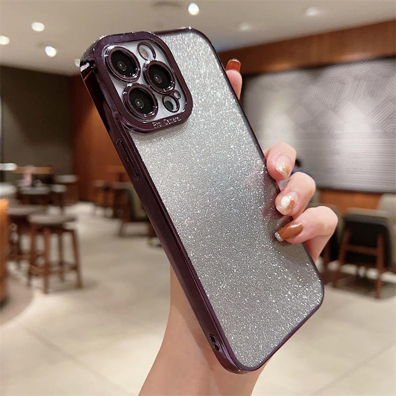 

Прозрачный чехол для телефона с градиентным блеском и гальваническим покрытием для iPhone 14 13 12 11 Pro Max 7 8 Plus SE mini, мягкий чехол For iPhone 13Pro