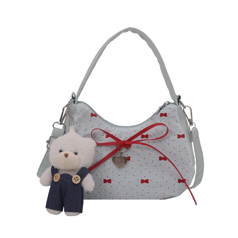 None Small Pc Shoulder Bag For Women With Zipper Closure And Cute Bow Design For Daily Use
