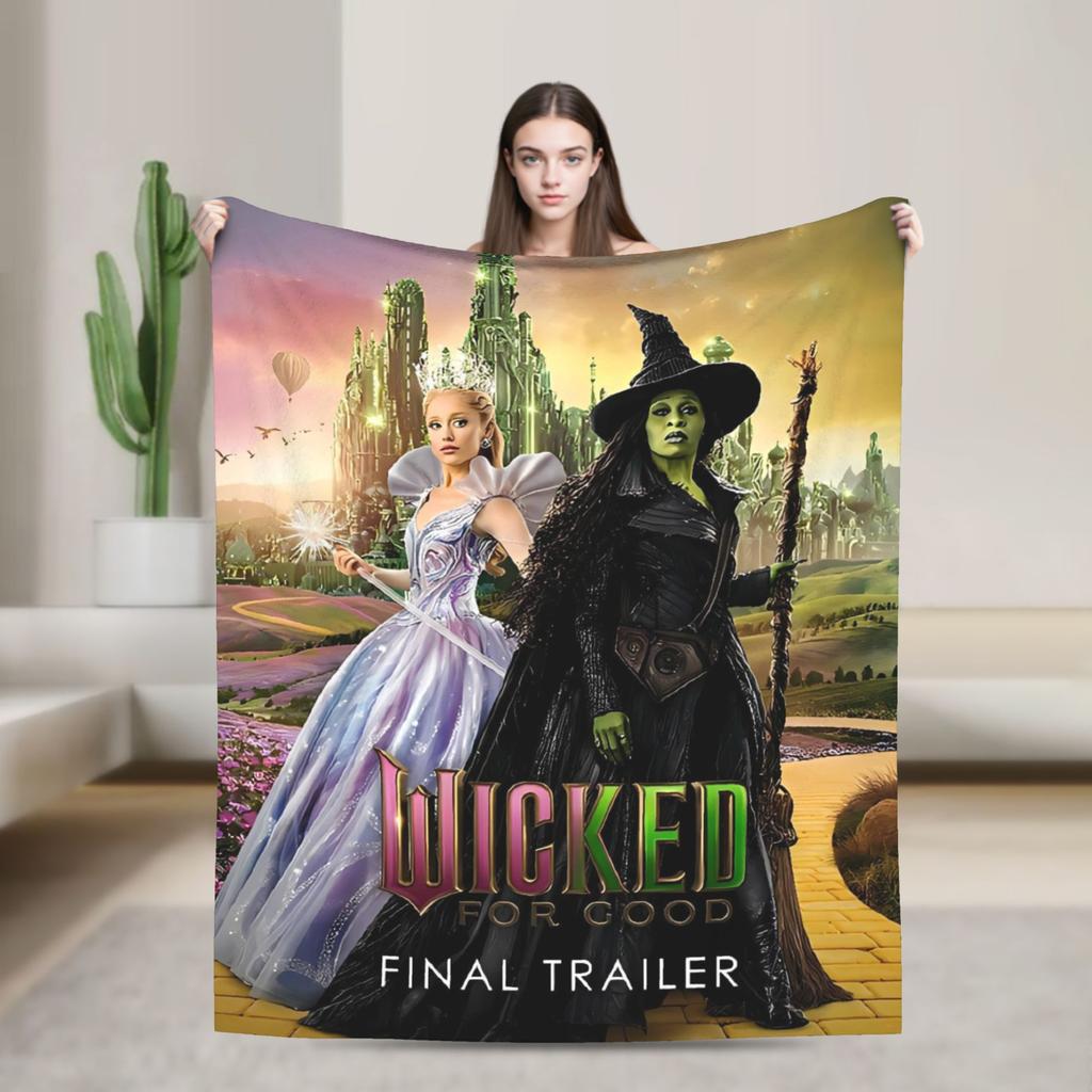 2025 New Wicked For Good Elphaba & Glinda Blanket Soft Plush Throw Blanket For Couch Chair Picnic Flannel Bedspread Bed Cover