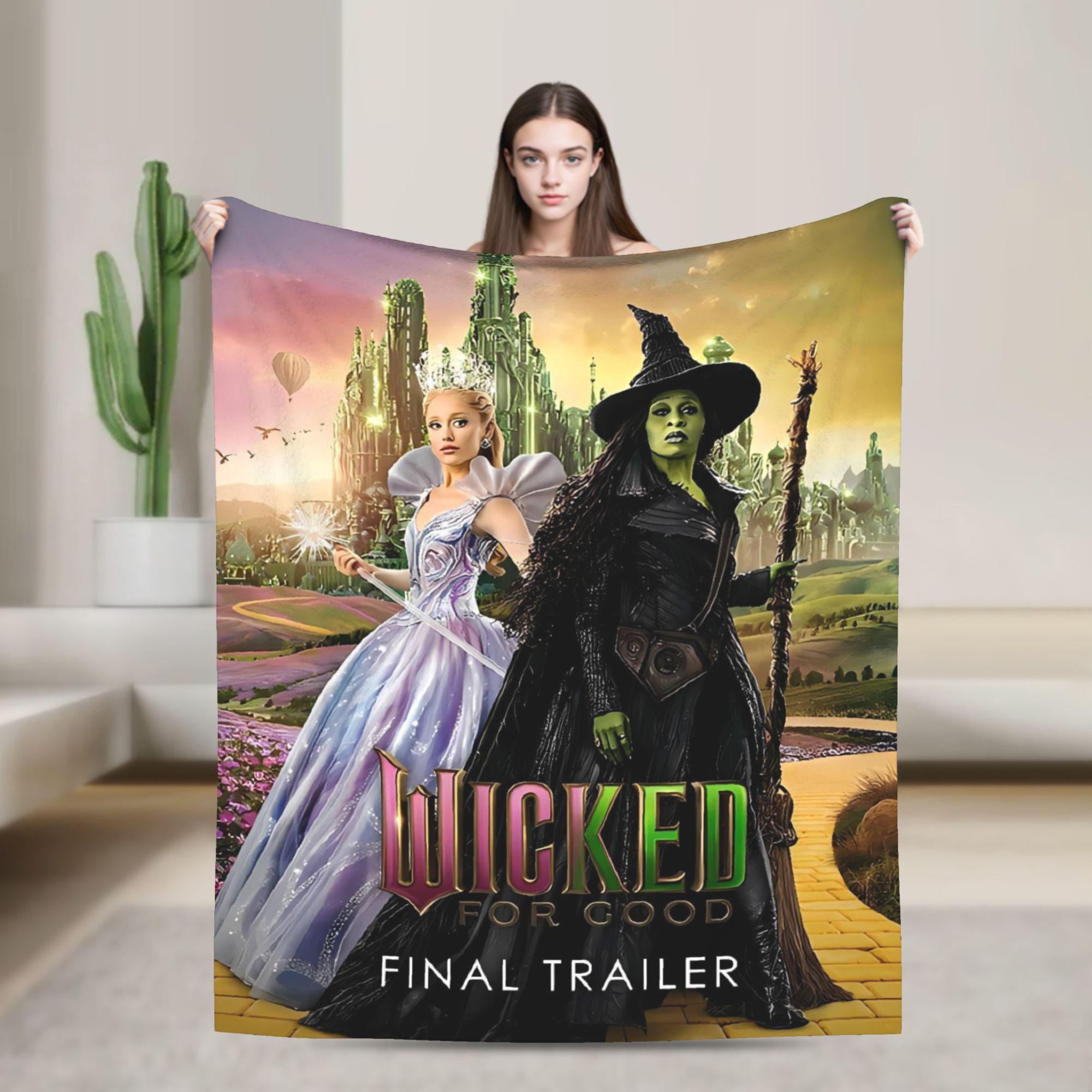 

2025 New Wicked Elphaba & Glinda Tonal Blanket Decorative Flannel Throw Blanket For Living Room Super Soft Quality Bedspread 75cmx90cm