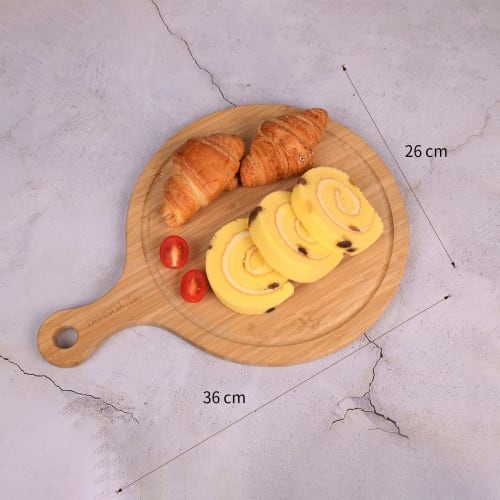 Takemi Shoji Yoshiki Kobo (YOSHIKI) Bamboo Cutting Board, Pizza Cutting Board, Round Pizza Board, Pizza Plate, Bread Cutting Board, Natural Color, YK-